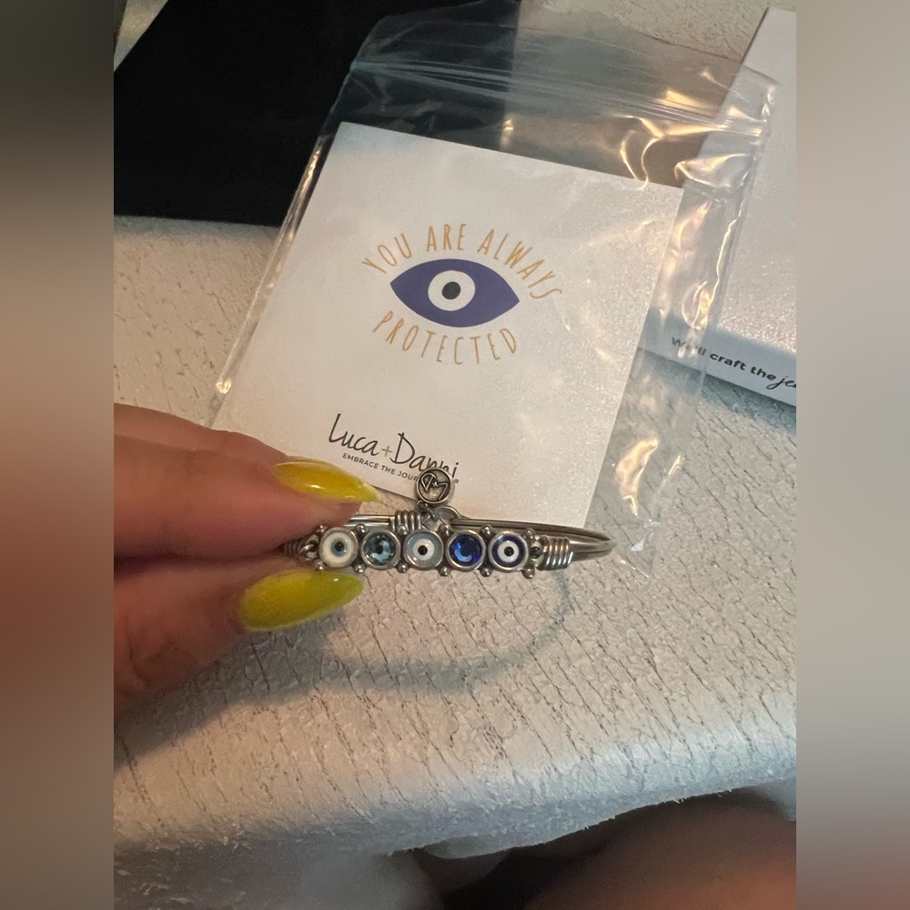 Luca and Danni evil eyes bangle bracelet